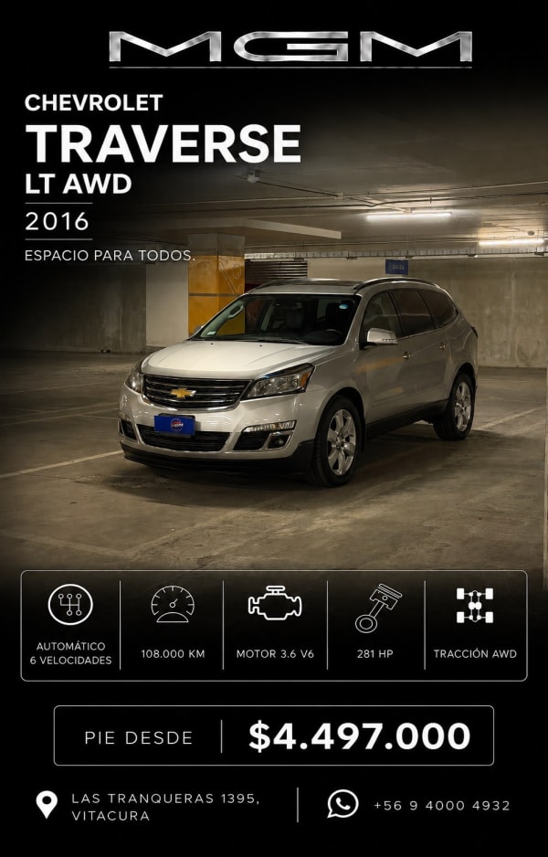 2016 Chevrolet Traverse en venta - Metropolitana de Santiago