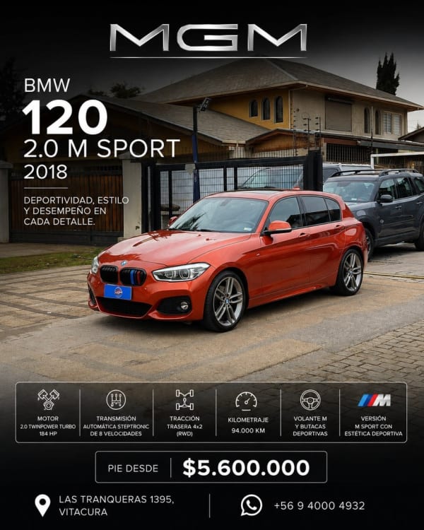 2018 BMW 120 en venta - Metropolitana de Santiago