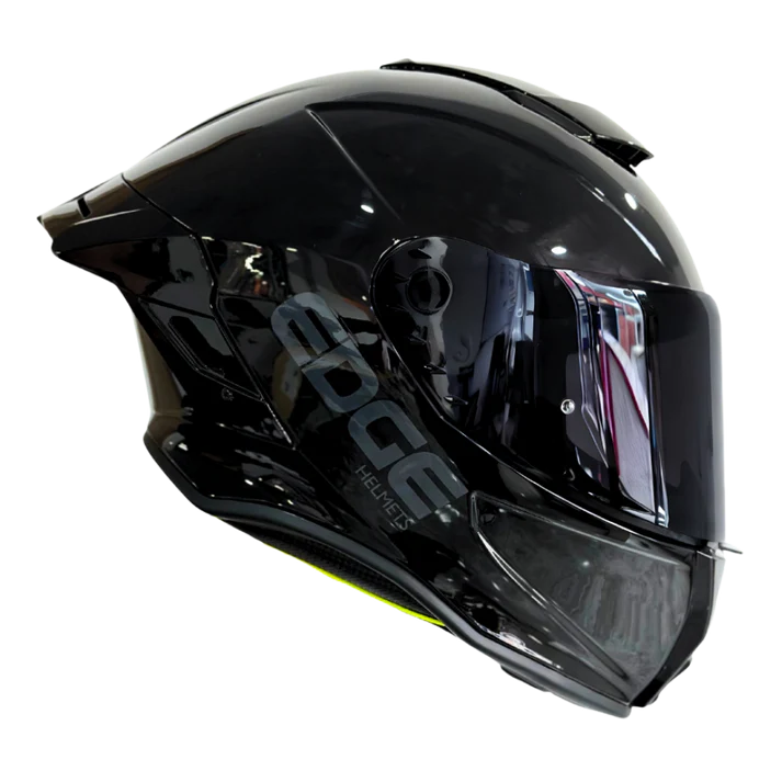 Casco Edge Integral Shanghai Negro Solido Brillante