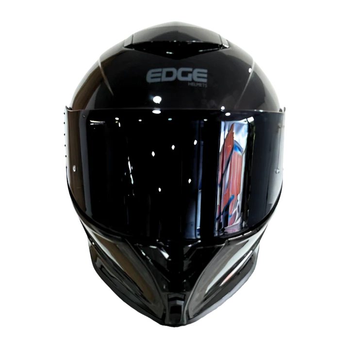 Casco Edge Integral Shanghai Negro Solido Brillante