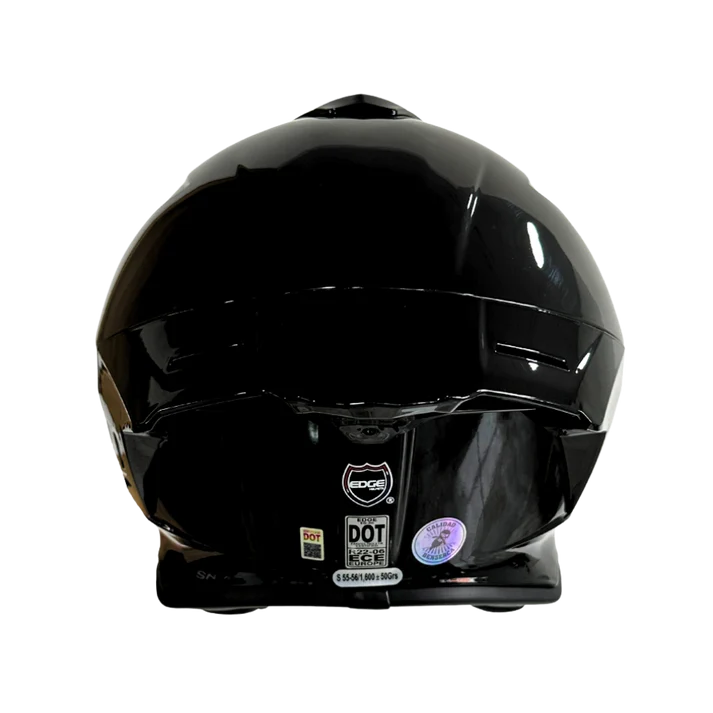 Casco Edge Integral Shanghai Negro Solido Brillante