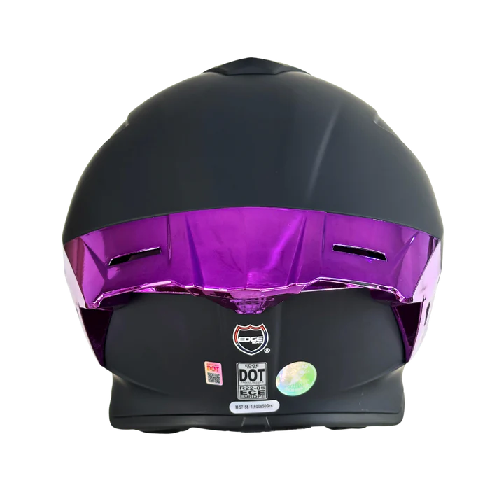 Casco Edge Integral Shanghai Solido Negro Accesorios Metalizados Morado