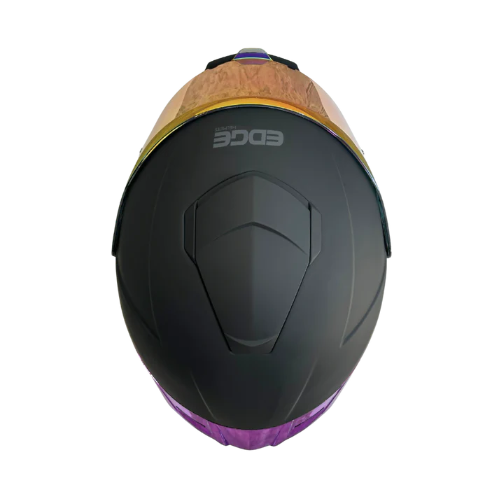 Casco Edge Integral Shanghai Solido Negro Accesorios Metalizados Morado