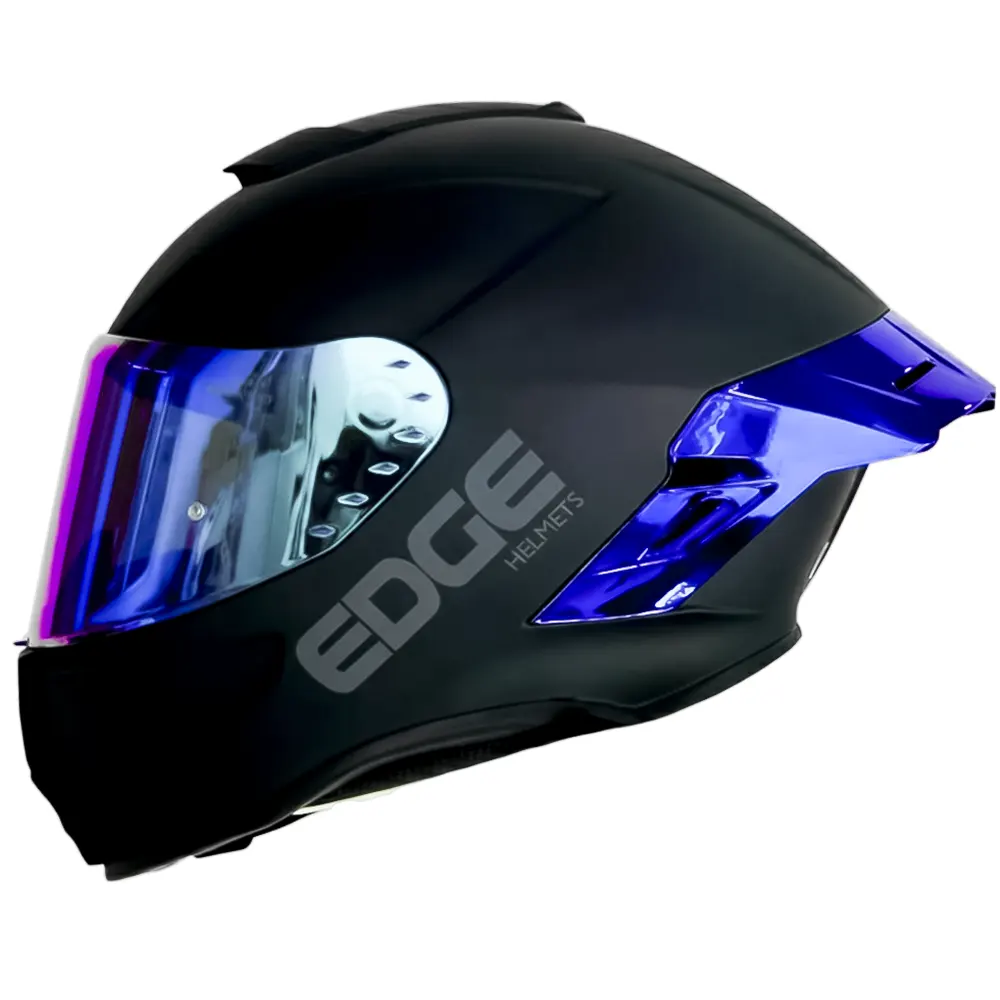 CASCO INTEGRAL Edge Integral Shanghai Solid Negro Accesorios Metalizados Azul