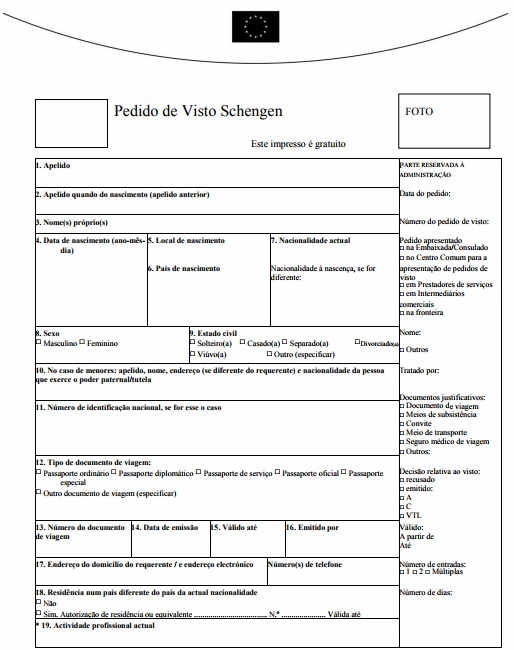 Образец заполнения анкеты на визу в португалию
