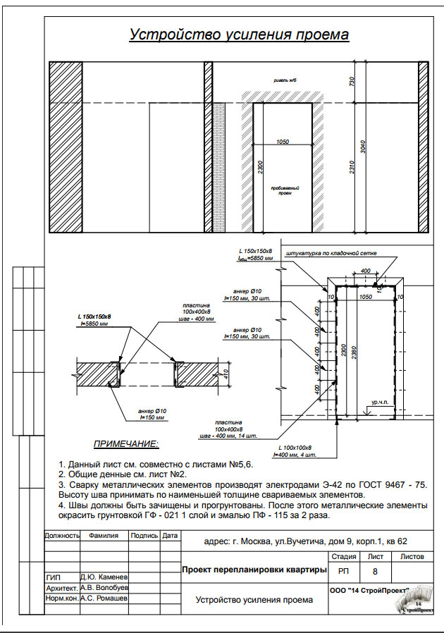 Проектная документация на перепланировку в квартире (проект ...