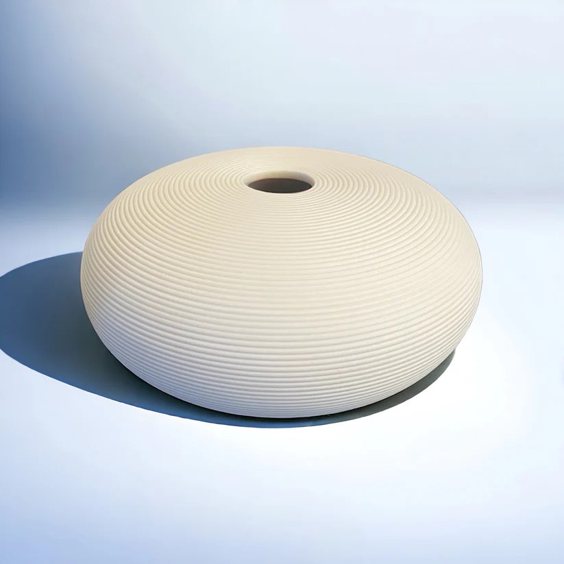 Oval Shape Stripped Vase Decor