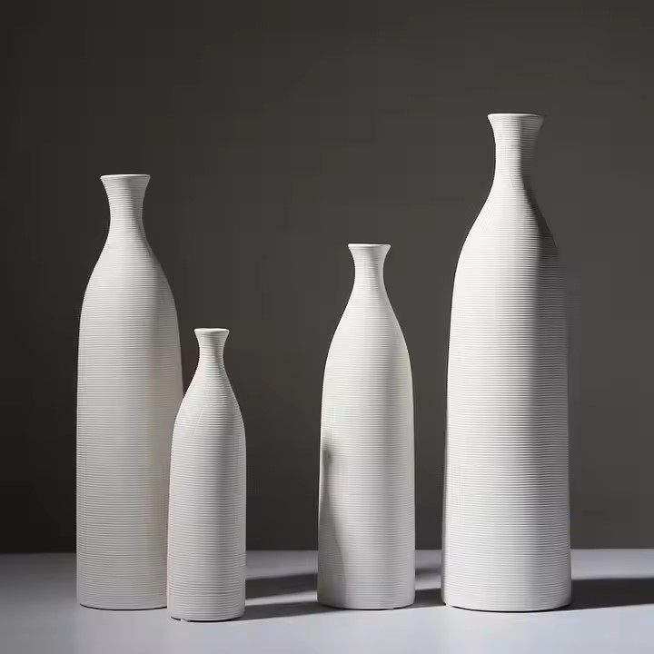 Tall Stripped Vase Decor