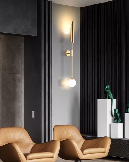 Gold Modern indoor metal wall lamp