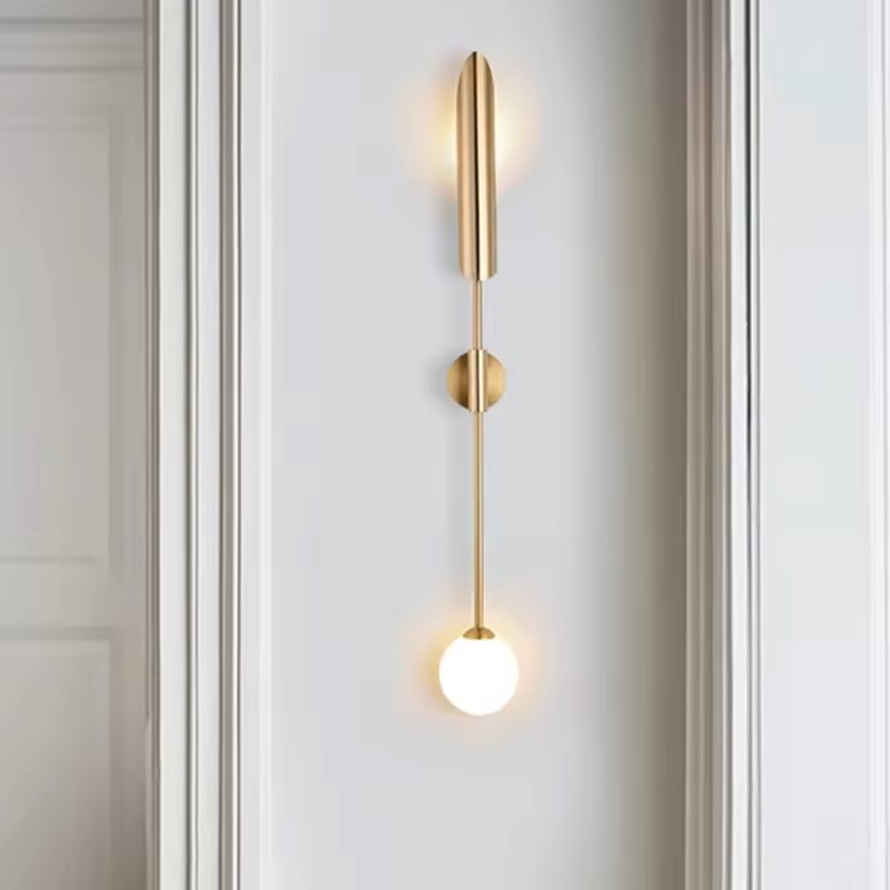 Gold Modern indoor metal wall lamp