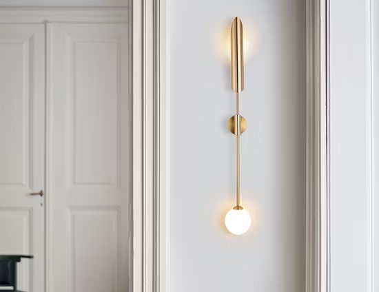 Gold Modern indoor metal wall lamp
