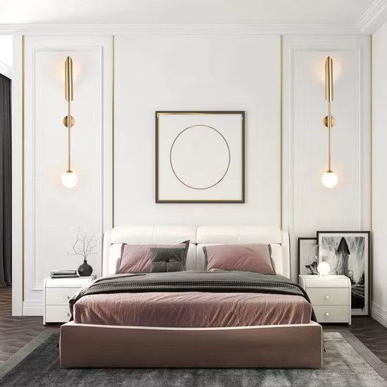 Gold Modern indoor metal wall lamp