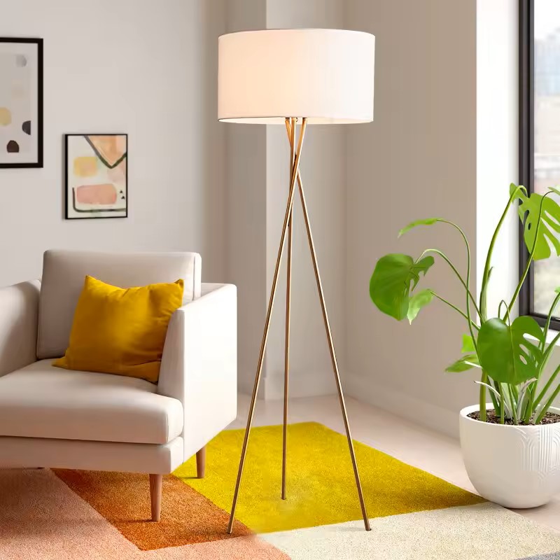 Gold Standing Tripod Floor Lamps