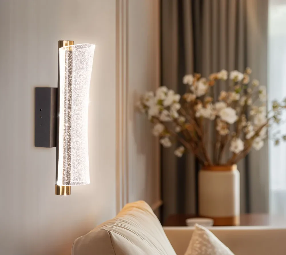 Luxury glass interior wall lamp