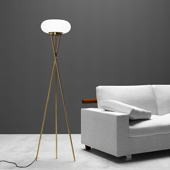 Modern Minimalist Round Tripod Iron Acrylic LED Standing Floor Lamp
