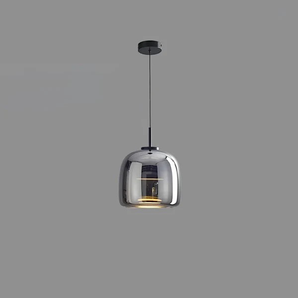 Modern Sleek Glass LED Metal Pendant Lighting Fixture