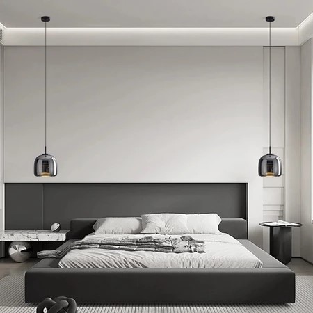Modern Sleek Glass LED Metal Pendant Lighting Fixture