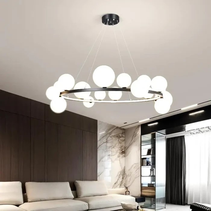 Nordic White Glass Ball Pendant Lamp 