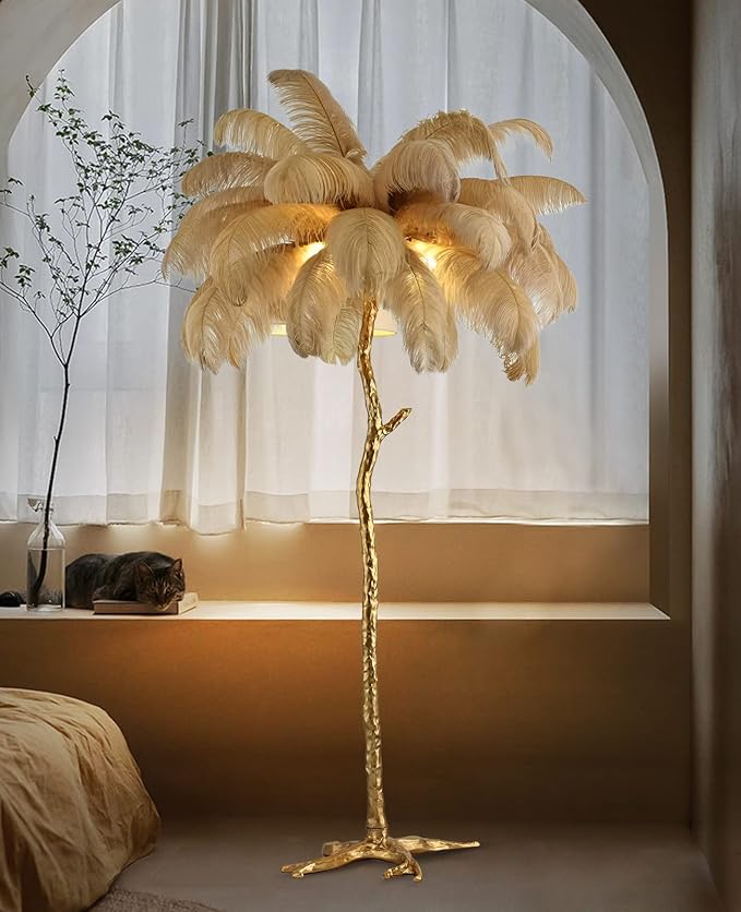 Luxury Decorative Feather Tree Lamp