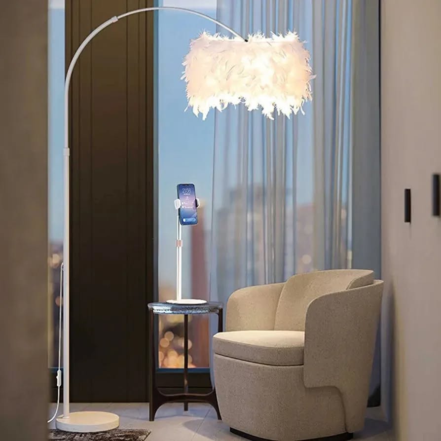 Elegance Feather Arc Floor Lamp