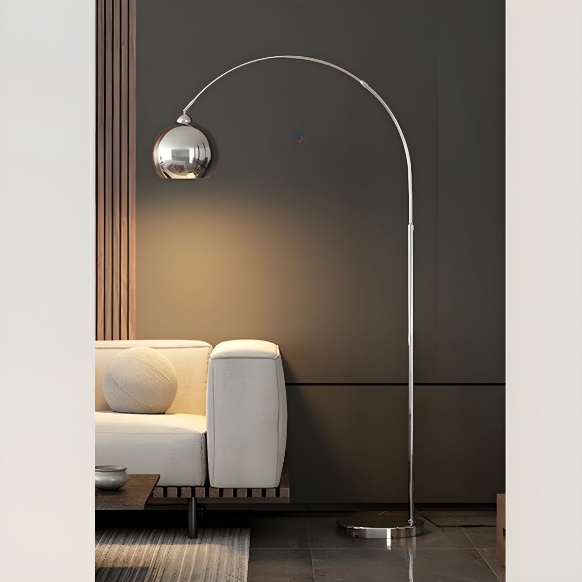 Chrome Elegance Arc Floor Lamp
