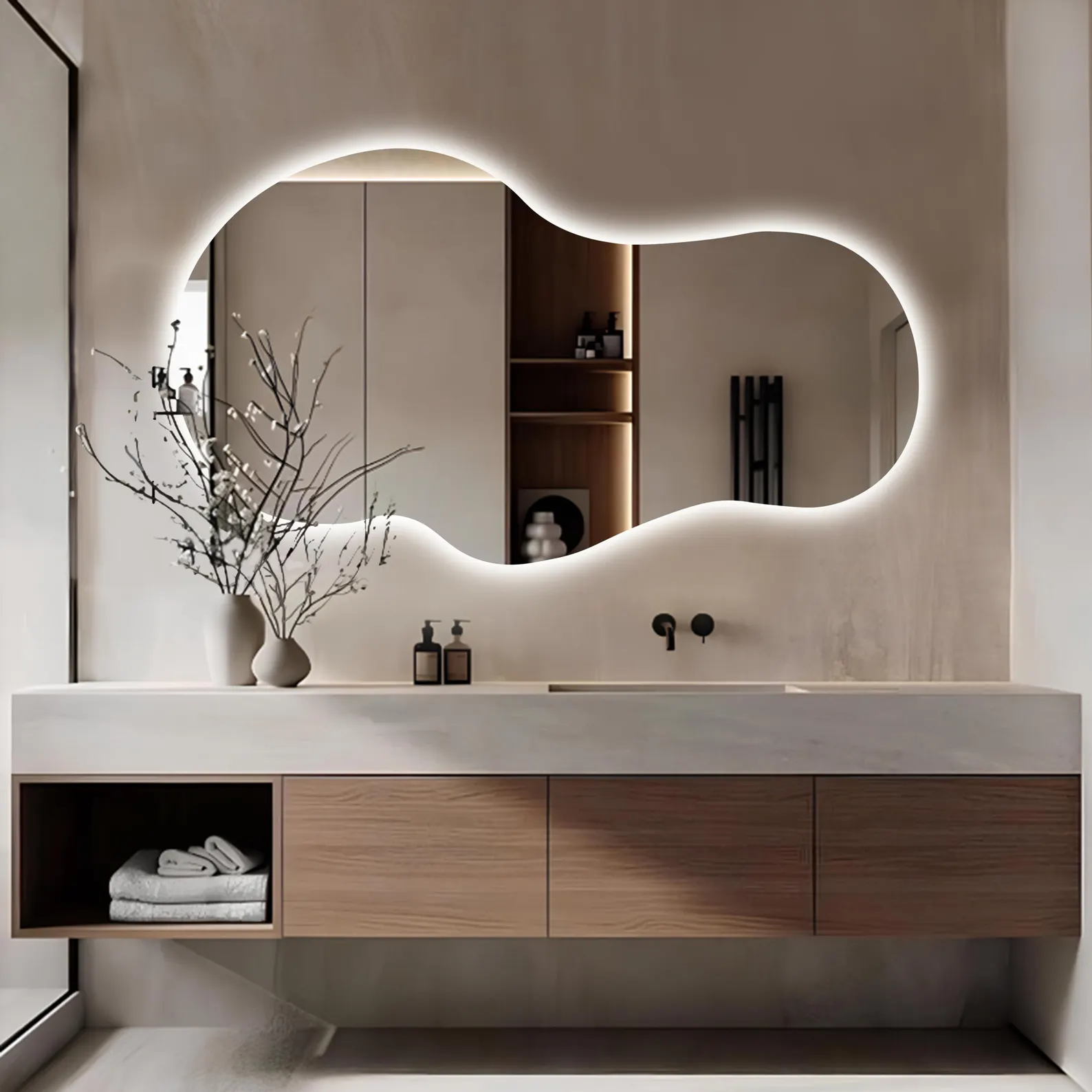 Wallis Irregular Vanity Mirror Frameless (LED)