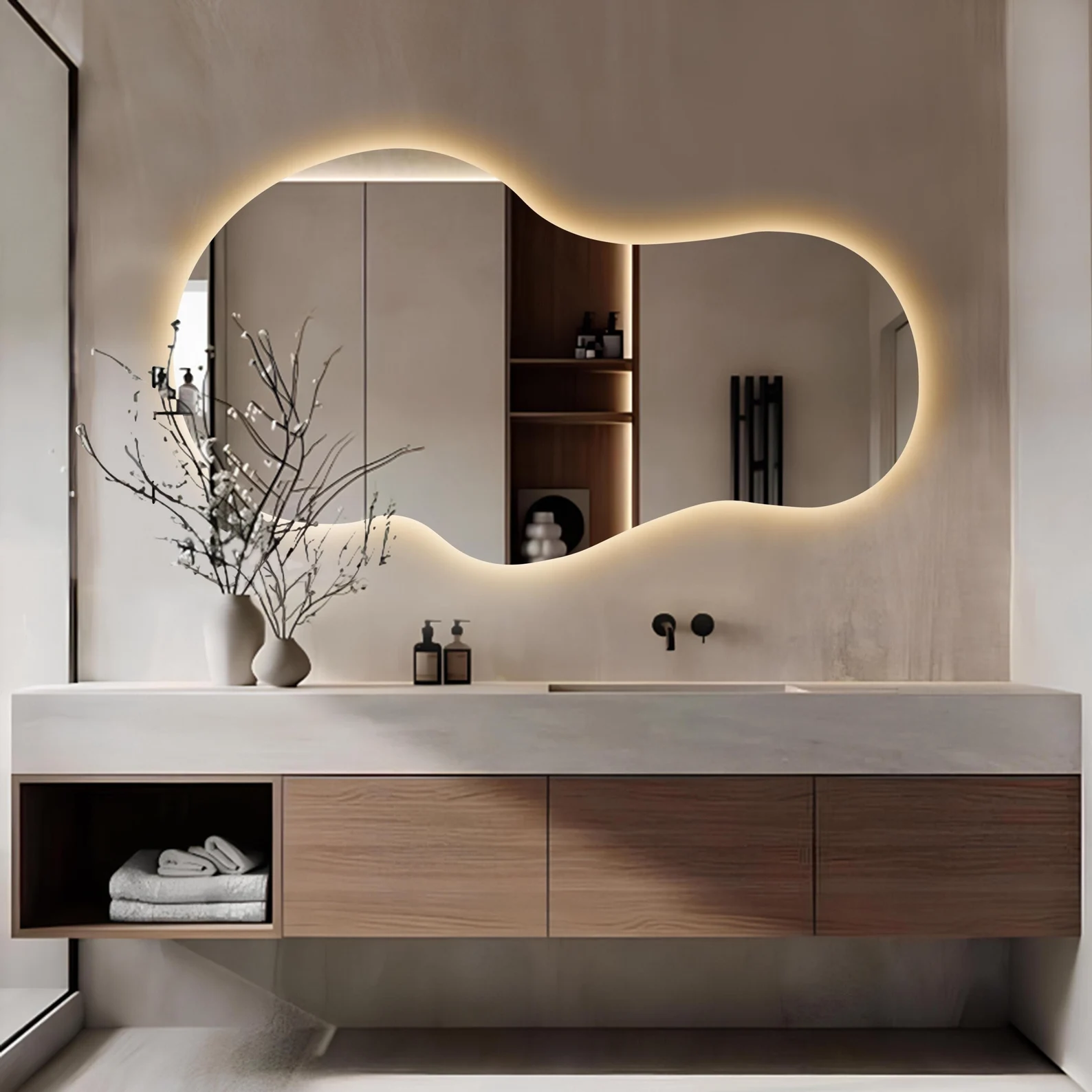 Wallis Irregular Vanity Mirror Frameless (LED)