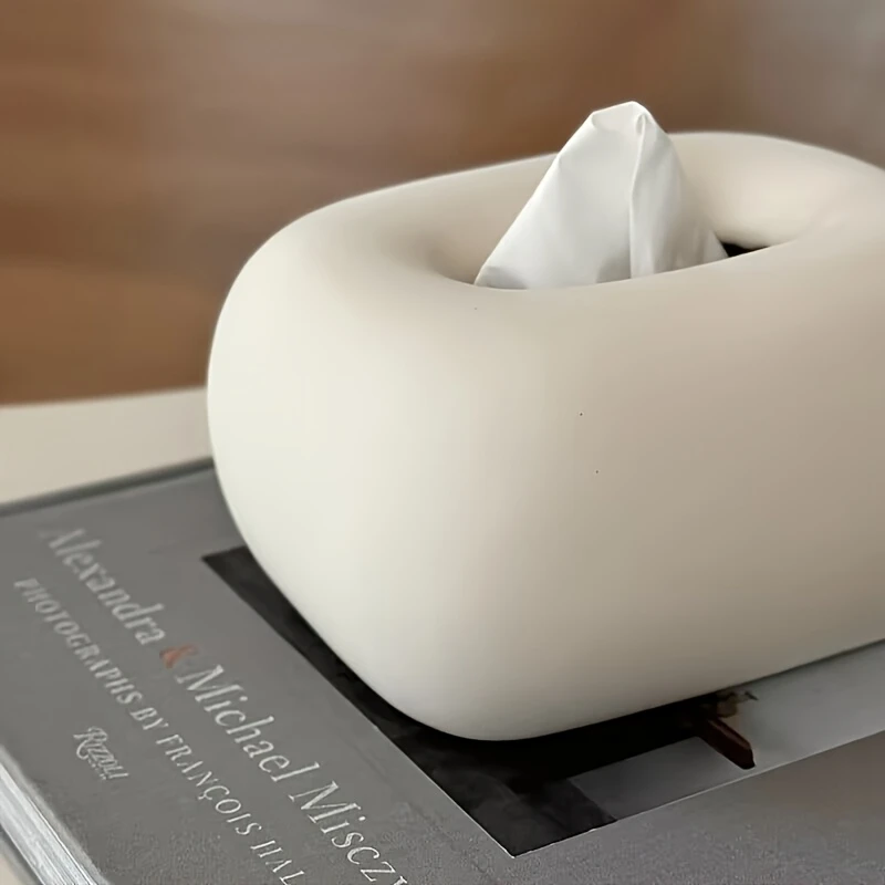Ceramic Tissue Box Holder White