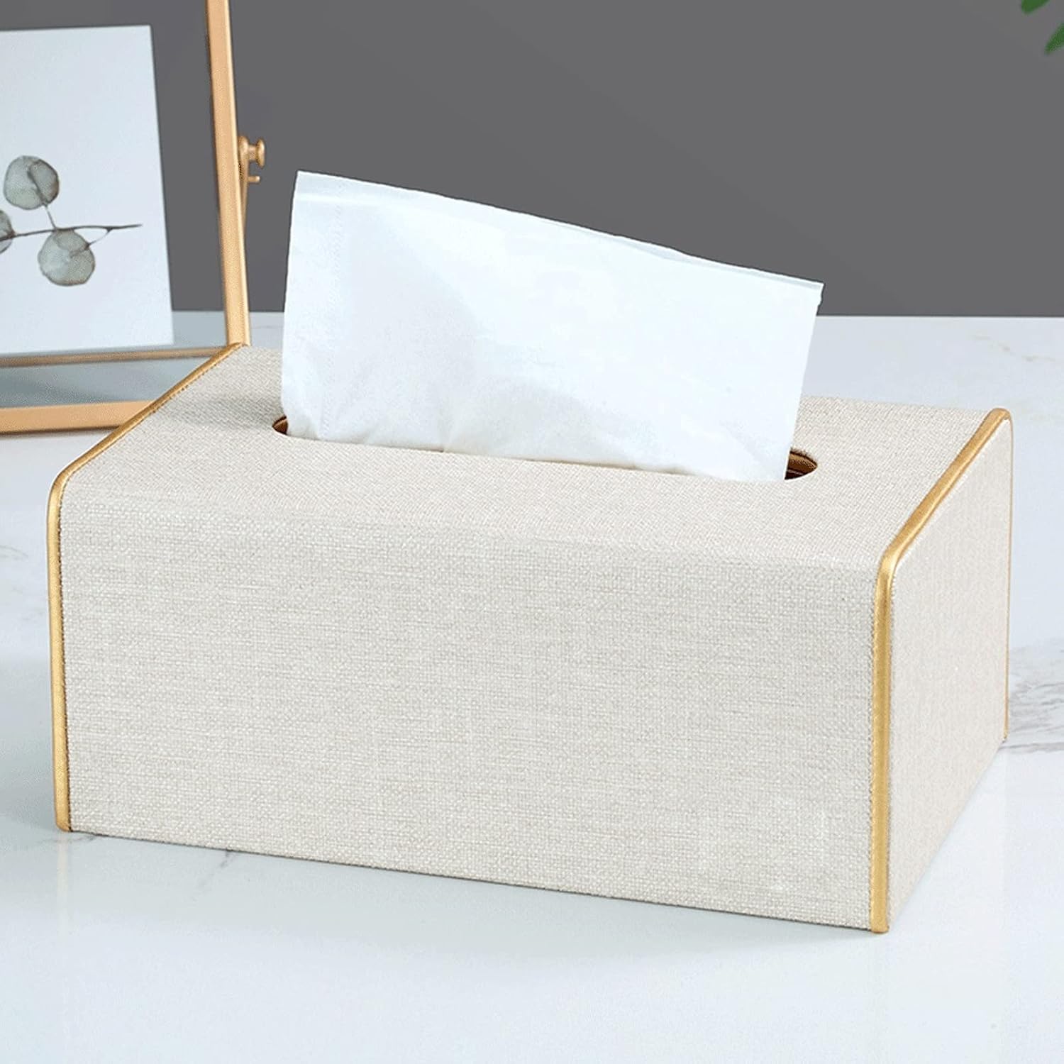 LinoWeave Luxe Tissue Box White