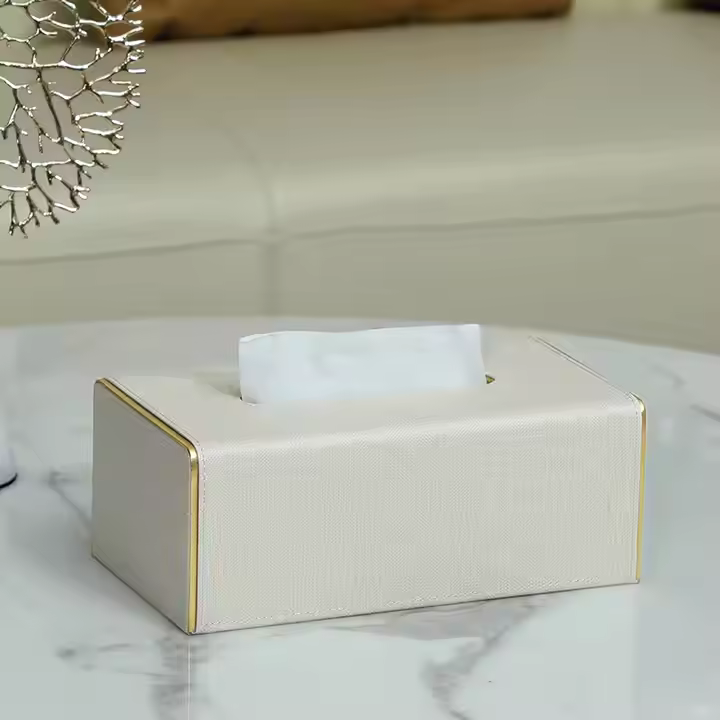 LinoWeave Luxe Tissue Box White