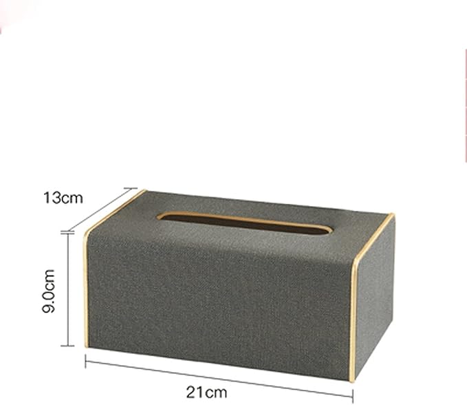 Leather Tissue Box Grey