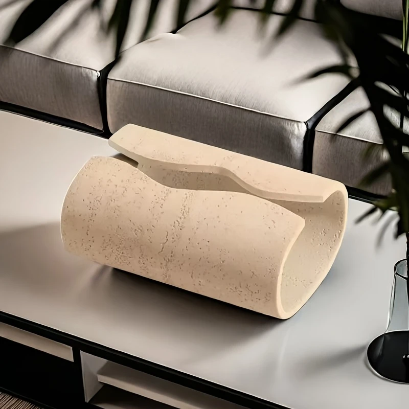 Stone Cave Texture Tissue Box Beige