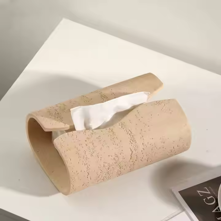 Stone Cave Texture Tissue Box Beige