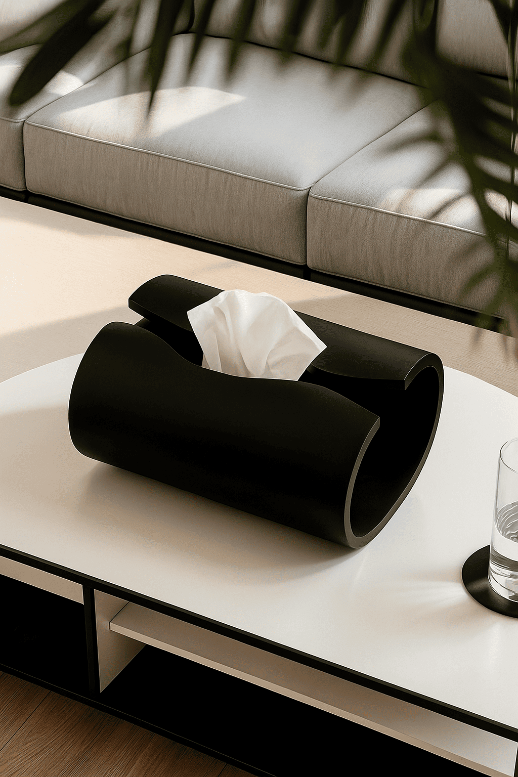 Stone Cave Texture Tissue Box Black