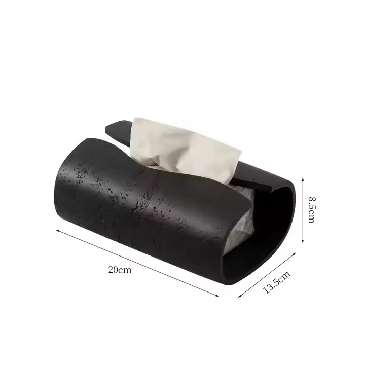 Stone Cave Texture Tissue Box Black