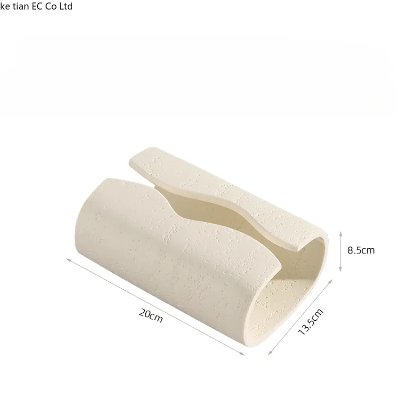 Stone Cave Texture Tissue Box White