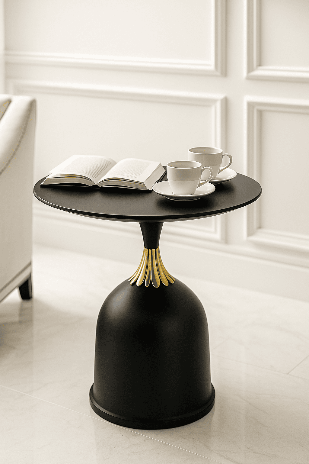 Aura Pedestal Black Table