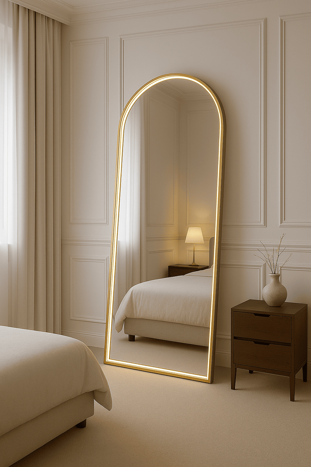 Gold Arch Mirror With Inner Frame (LED)