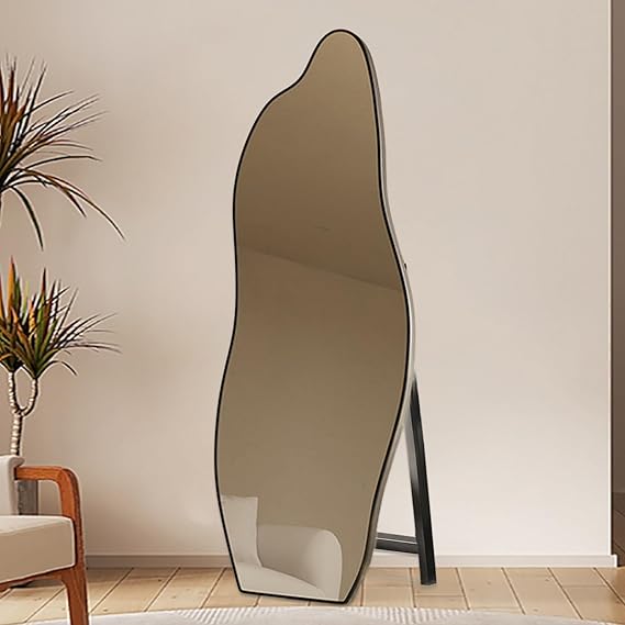 Black Framed Odessa Irregular Mirror With Stand (LED)