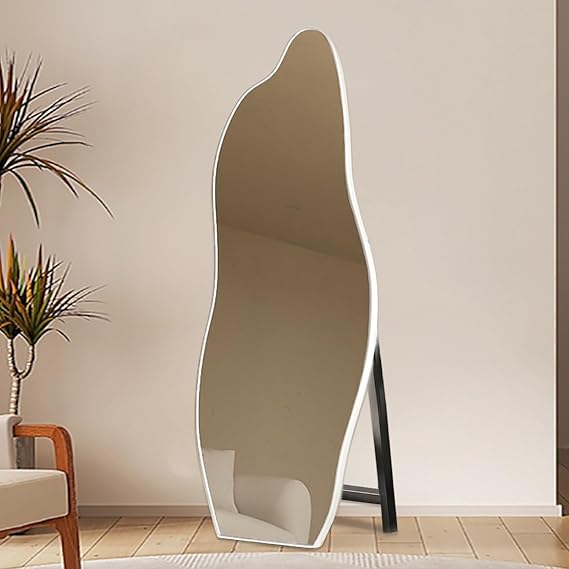 Silver Framed Odessa Irregular Mirror With Stand (LED)