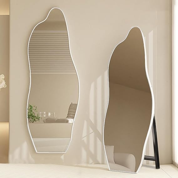 Silver Framed Odessa Irregular Mirror With Stand (LED)