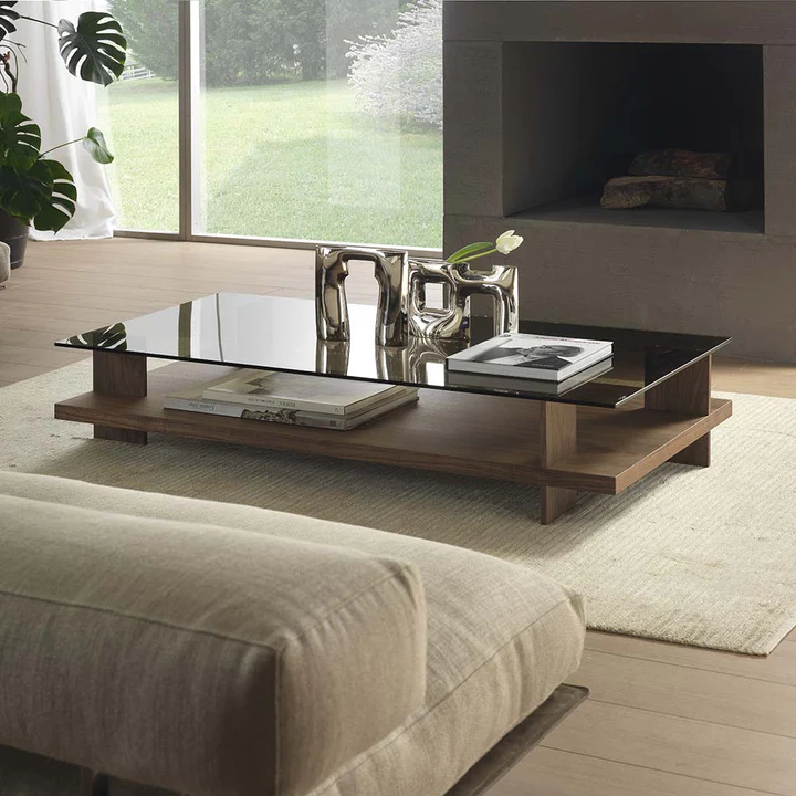 Caricara Dark Brown Rectangle Coffee Table