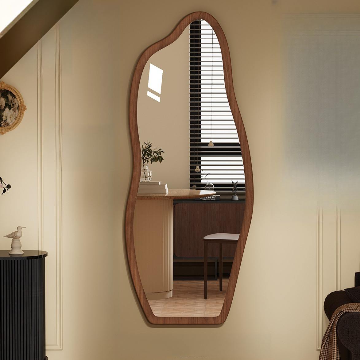 Aurora Brown Irregular Mirror with PVC Frame