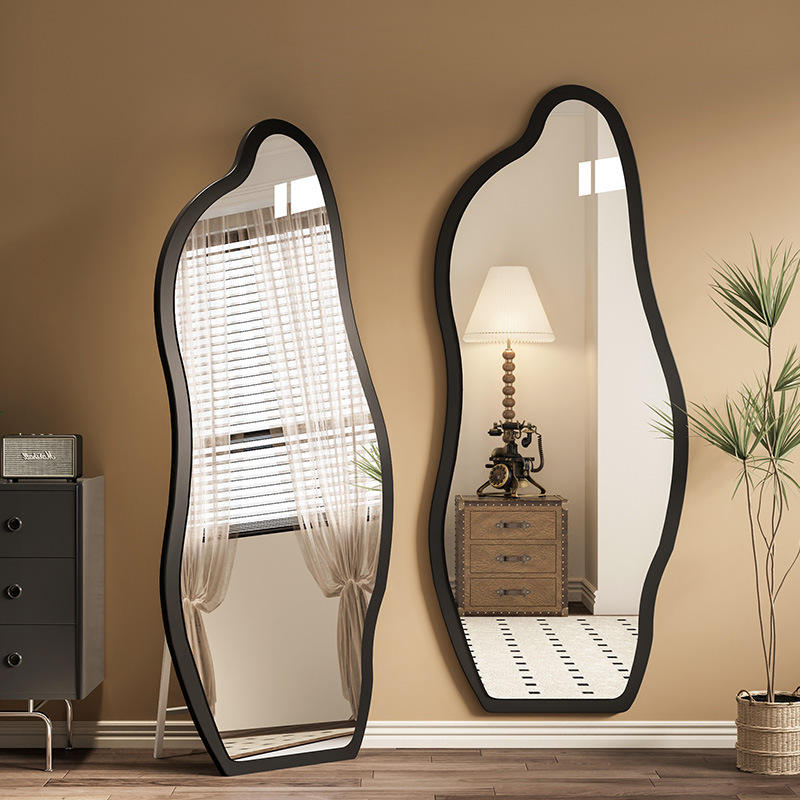 Aurora Black Irregular Mirror with PVC Frame
