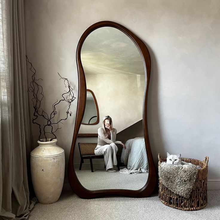 Eleganza Curved Full Length Mirror with PVC Frame