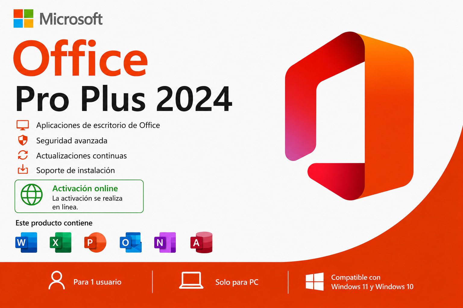 Licencia Microsoft Office Profesional Plus 2024 LTSC - Act ONLINE