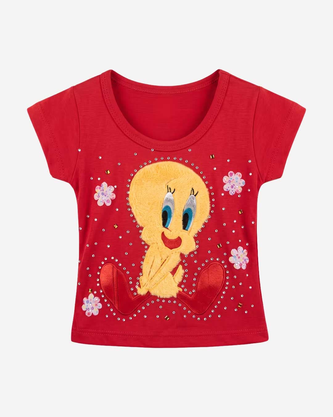 Blusa de Bebé con Bordado Afelpado y Pedrería