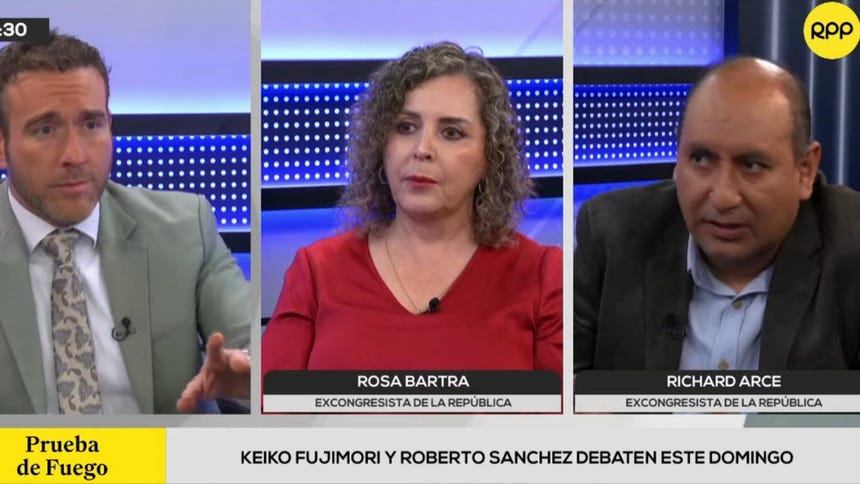 Exparlamentarios analizan el debate presidencial entre Keiko Fujimori y Roberto Sánchez antes de la segunda vuelta