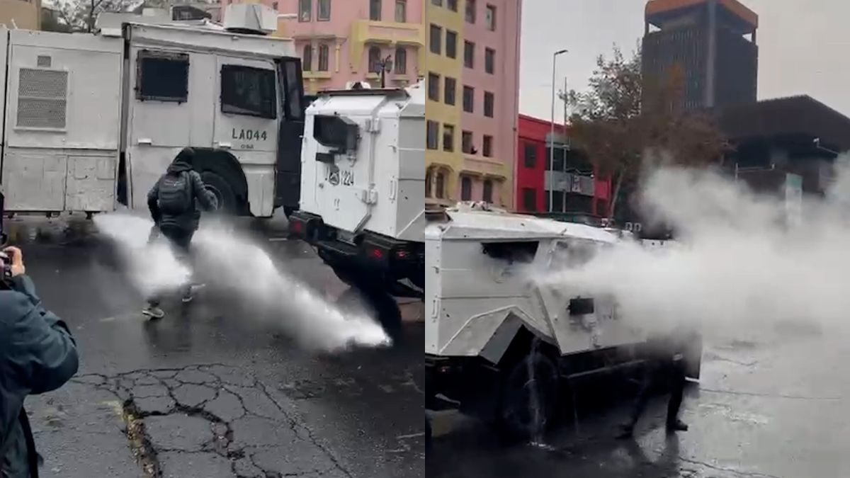 Marcha estudiantil en Santiago termina con enfrentamientos tras cambio en la ruta autorizada