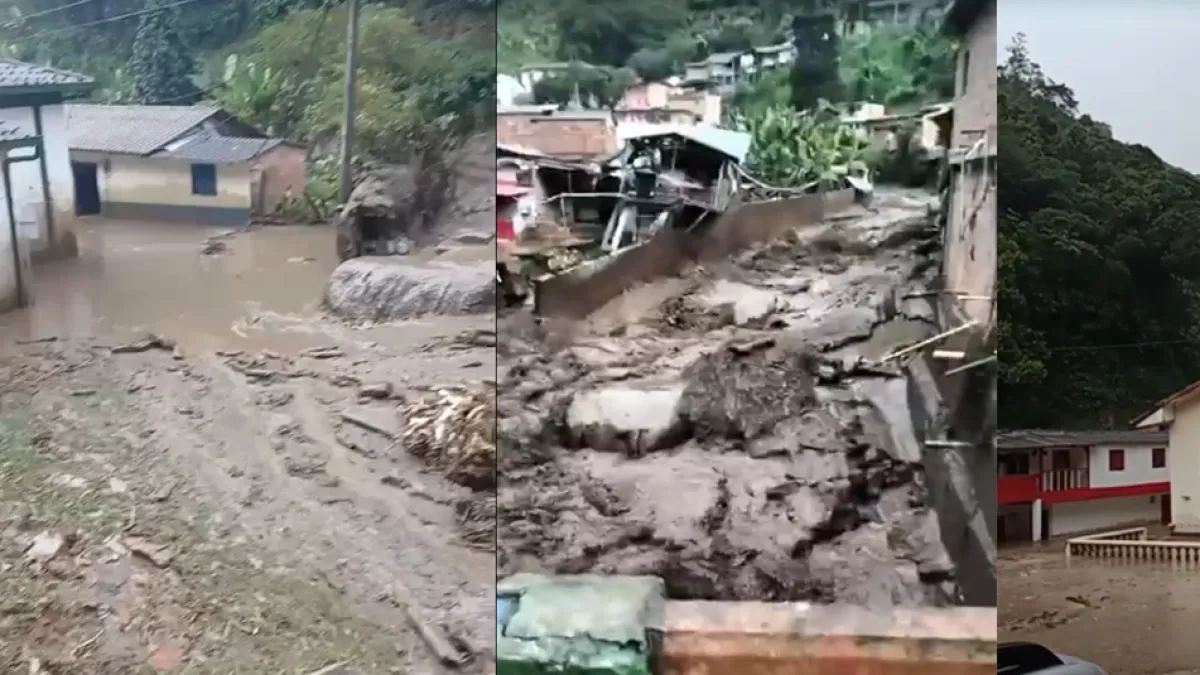 Creciente súbita en la quebrada Santa Bárbara provoca evacuaciones urgentes en Andes, Antioquia